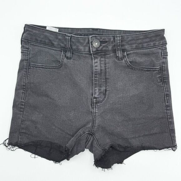 American Eagle Outfitters Charcoal Black Cut Off Shorties - Women’s US 8 - Picture 1 of 10